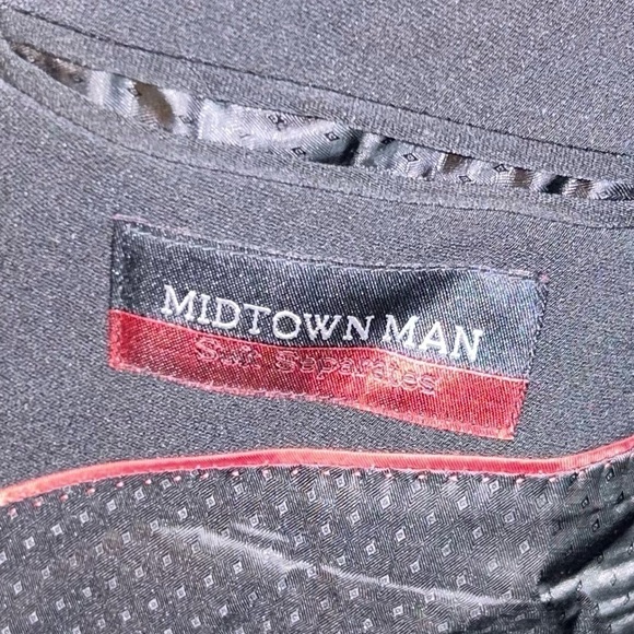 MidTown Man Suit Jacket Long Sleeve 3 Button Blazer Sport Coat Notch Collar Line - Picture 7 of 9